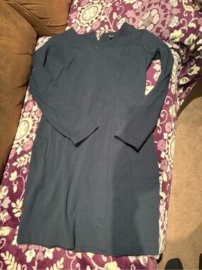 Nicole Miller Navy Long-Sleeve Shift Dress
